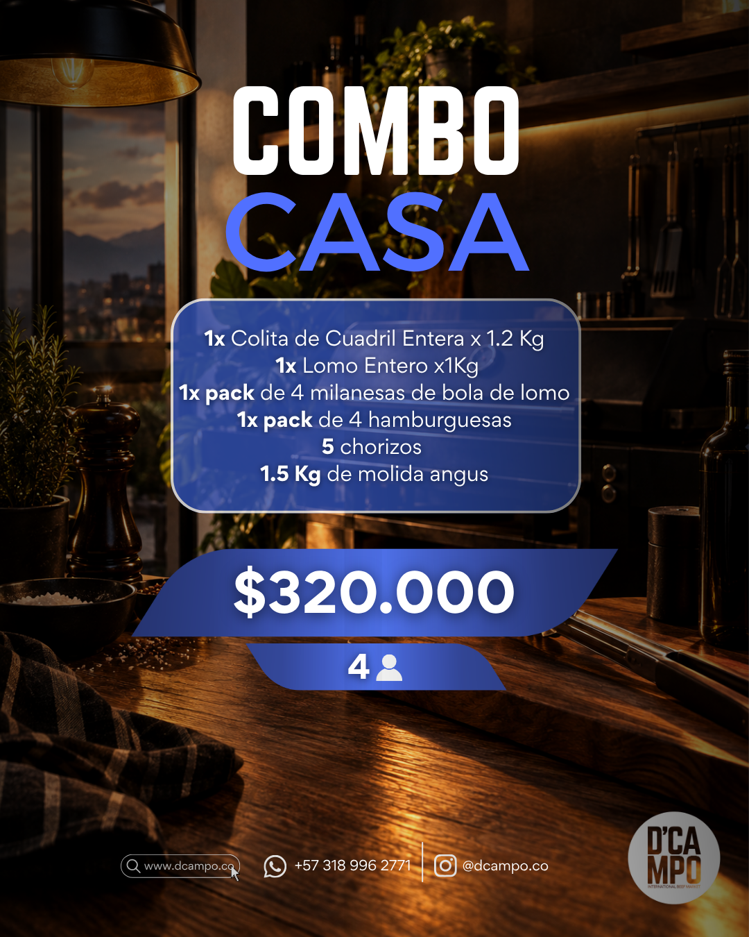 Combo casa para 4 personas